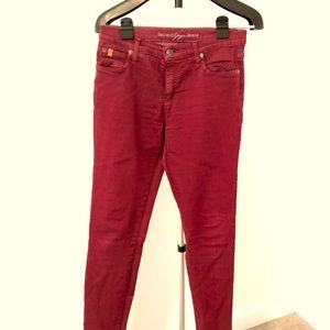 Burgundy Yoga Jeans skinny size 28